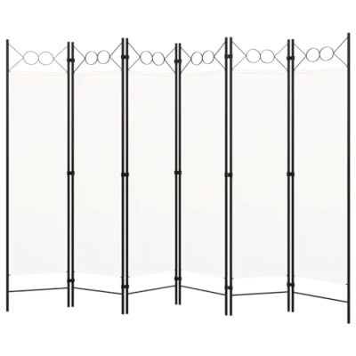 Afbeelding van vidaXL Scheidingswand, 6 panelen, crèmewit, 240 x 180 cm