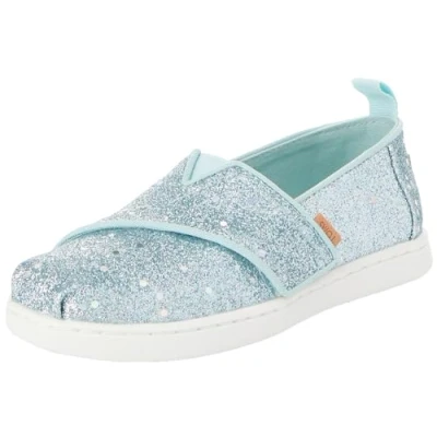 Afbeelding van TOMS Tiny_espadrille_rose goud Cosmic Glitter Espadrillesmeisjes, Kosmische glitter, lichte munt