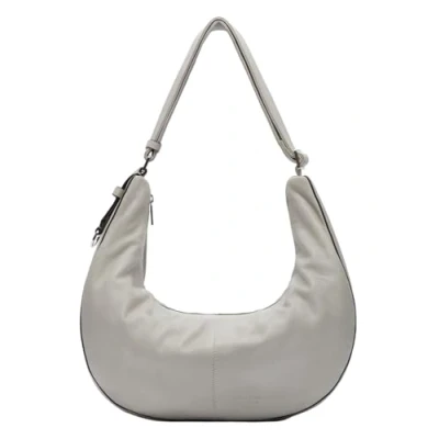 Afbeelding van LIEBESKIND BERLIN Leren Schoudertas Moon Sheep Natural Hobo Bag Steel Grijs