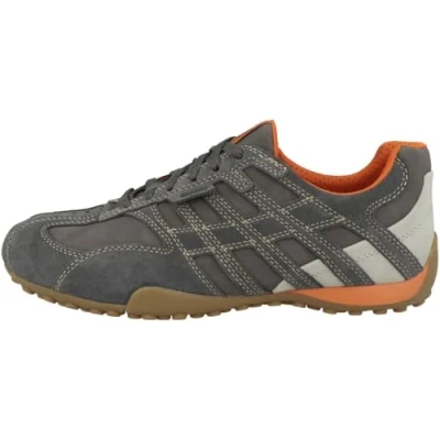 Afbeelding van Geox Snake herensneakers van grijs suède, grijs., 48 EU