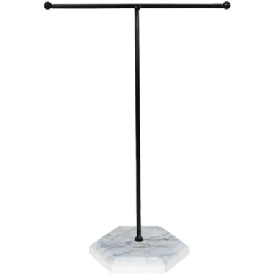 Afbeelding van JJiaoLinin Sieradenorganizer, Sieradenstandaard, Metalen T Bar Sieradenhouder, Bar, Sieradenopbergruimte voor armbanden, oorbellen, ringen, kettingen (Wit + Zwart)