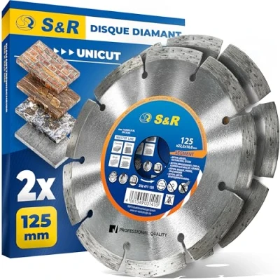 Afbeelding van S&amp;R Diamantschijf 125 Beton. Standaard lasergelaste slijpschijf, universeel voor beton, steen, baksteen en bouwmaterialen, set van 2 schijven