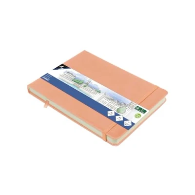 Afbeelding van Kangaro schetsboek A5 landscape oudroze PU hardcover met elastiek en lint K 861232