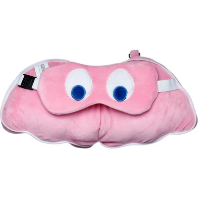 Afbeelding van Relaxeazzz Pac Man Pink Geest Rond Reiskussen &amp; Slaapmasker