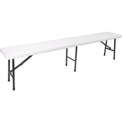 Afbeelding van Perel Klapbank, inklapbaar, weerbestendig, handgreep, maximaal 400 kg, wit