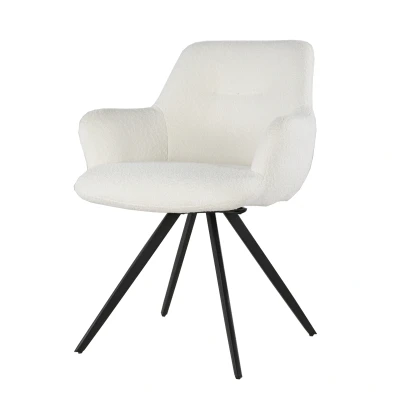 Afbeelding van Doreen eetkamerstoel boucle wit