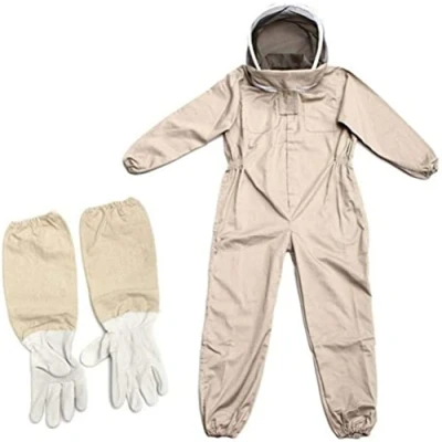 Afbeelding van HWGING Bijenteeltpak met lange handschoenen, bijenteeltbeschermingspak, imker, bijenteelt, bijen, XL, XL