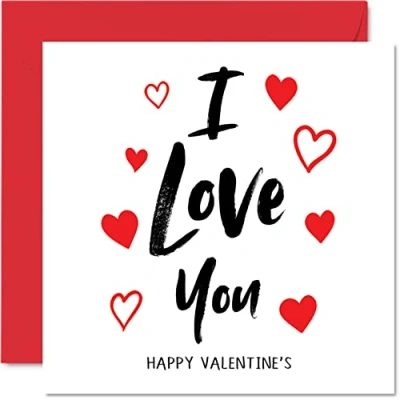 Afbeelding van Valentijnskaart voor haar I Love You romantische Valentijnsdagkaart vriend, vriendin, vrouw, echtgenoot, partner, verloofde, 145 mm x