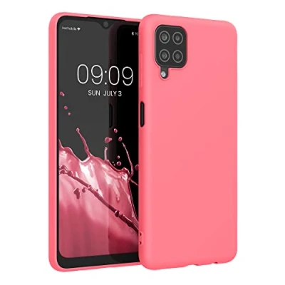 Afbeelding van kwmobile telefoonhoesje geschikt voor Samsung Galaxy A12 Hoesje smartphone Back cover in neon koraal