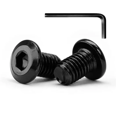 Afbeelding van M4 x 12 mm 20 pièces de boulons à tête plate hexagonale, en acier inoxydable A2 V2A finition oxydée noire (avec clés buts)