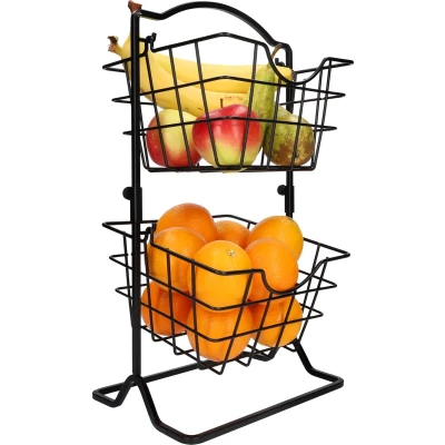 Afbeelding van QUVIO Fruitmand 2 laags Metaal