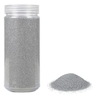 Afbeelding van HEKU Hoogwaardig zilveren decoratiezand (ca. 750 g) Fijne korrel (0,1 0,5 mm) Hersluitbare doos, veelzijdig voor decoreren en knutselen