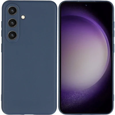 Afbeelding van iMoshion Hoesje Geschikt voor Samsung Galaxy S24 Siliconen Color Backcover Donkerblauw