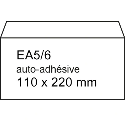 Image de Exclusive enveloppe 110 x 220 mm fenêtre à droite EA5/6 autoadhésive (200 pièces) blanc