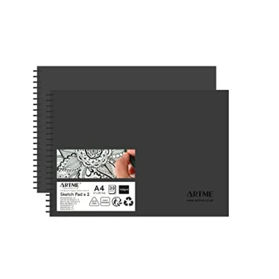 Afbeelding van Artme schetsboek A4, 2 stuks, 30 vellen (160 g/m²), met spiraal