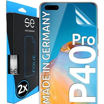 Afbeelding van s.e 2 stuks Huawei P40 Pro displaybeschermfolie met positioneringshulp P40Pro transparant alternatief voor beschermglas