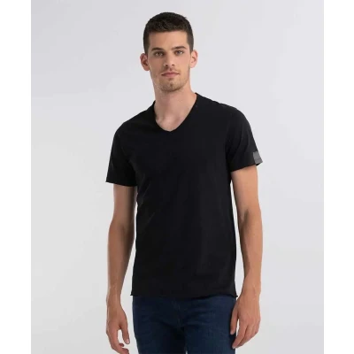 Afbeelding van Replay Tshirt basic, Heren, Maat: Large, Black