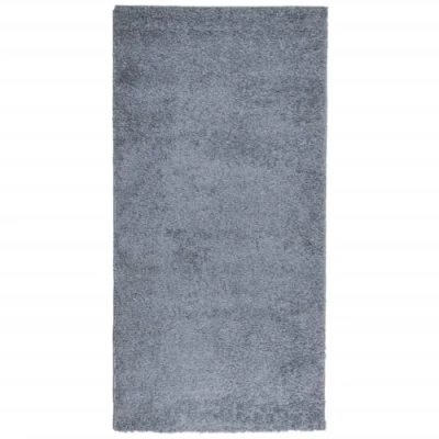 Afbeelding van Vloerkleed shaggy hoogpolig modern 100x200 cm blauw