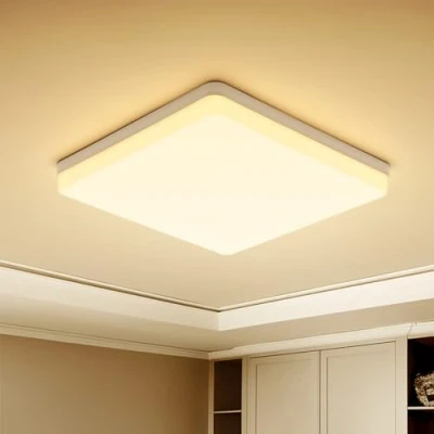Afbeelding van Yafido Led plafondlamp, ultradun, 48 W, 4320 lm, Ufo, paneel 3000 K, warmwit, led, voor woonkamer, slaapkamer, keuken, kantoor, balkon en eetkamer, niet dimbaar, 30 x 4 cm