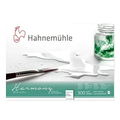 Afbeelding van Harmony aquarelblok, 300 g/m², 12 vellen, gesatineerd, A3 Hahnemühle
