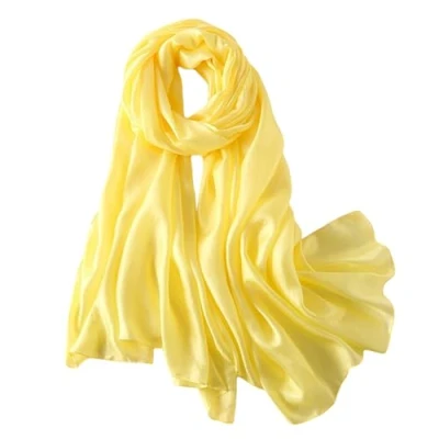 Afbeelding van Lina &amp; Lily Sheer Transparante sjaal voor dames, bruiloft, feest, strand, geel, 180 x 90 cm, Geel.