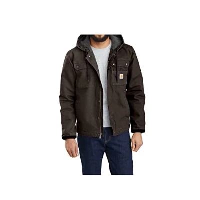 Afbeelding van Carhartt Bartlett Werkjas Duck Fleece gevoerd Dark Brown Heren maat XXL (valt als 3XL)