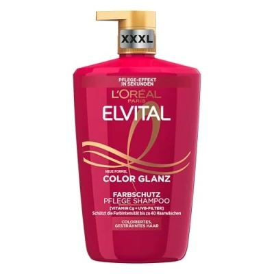 Afbeelding van L&#039;Oréal Paris Elvital XXL kleurbeschermingsshampoo voor gekleurd, geverfd of gehighlight, met pioenrozenextract en UVA/UVB filter, per stuk verpakt (1 x 1000 ml)