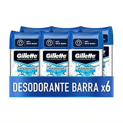 Afbeelding van Gillette Clear Cool Wave anti transpirant deodorant gel voor heren, 70 ml x 6