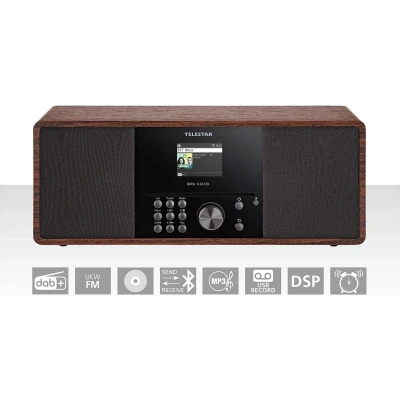 Afbeelding van Telestar DIRA S 24 CD stereo radio met CD, DAB+, FM, USB en Bluetooth zenden ontvangen, walnoot