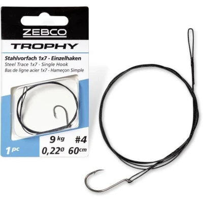 Afbeelding van Zebco Trophy Steel Trace 1x7 Single Hook (1pc) Maat : 50cm 15 kilo