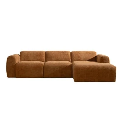 Afbeelding van Bronx71 Hoekbank Maine bouclé stof terracotta rechts
