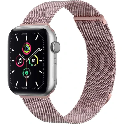 Afbeelding van imoshion Milanees magnetisch bandje voor de Apple Watch Series 1 9 / SE 38/40/41 mm 10 42 Maat M Roze