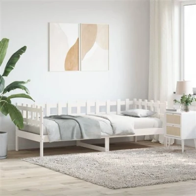 Image de vidaXL Lit de jour sans matelas blanc 80x200 cm bois pin massif