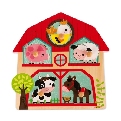 Afbeelding van Janod geluidenpuzzel Boerderijvrienden