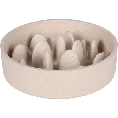 Afbeelding van Flamingo Greni Slow Feeder Eet En Drinkpot Honden Eetpot Rond Beige Dia 21,5cm 1490ml 1st 139105