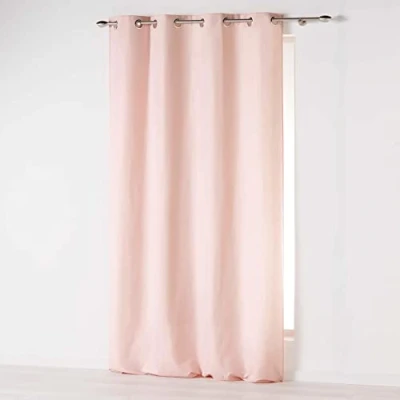 Afbeelding van Douceur d&#039;Intérieur Gordijn met oogjes (140 x 280 cm), Absolu Bleek Roze, Microvezel