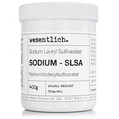 Afbeelding van Natrium SLSA Tensioactieve stof (natriumlauryl sulfoacetaat) 400 g in hersluitbare doos met schroef.