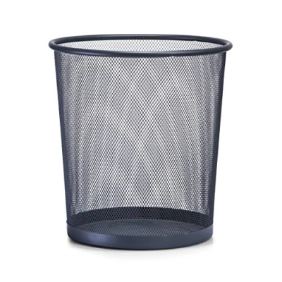 Afbeelding van 1x Antraciet grijze prullenbakje/vuilnisbakje rond van draadmetaal/mesh 26 x 28 cm Zeller Kantoorbenodigdheden Bureau accessoires Vuilnisbakken/Prullenbakken/Afvalbakken Mesh kantoor/bureau benodigdheden