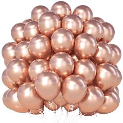 Afbeelding van Teselife 100 stuks latexballonnen Voor mannen en vrouwen verjaardag, babyshower, jubileum, afstudeerfeest, verloving, 30,5 cm, roségoud metallic