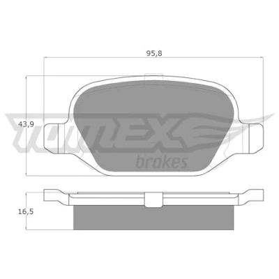 Afbeelding van TOMEX brakes TX 12 70 Remblokkenset Achteras ALFA ROMEO: 147, GT, 156 Sportwagon