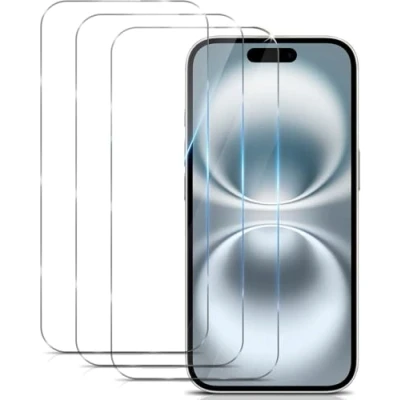 Afbeelding van Lot de 3 films protection d&#039;écran en verre trempé pour iPhone 16 Plus, 15 Pro Max, Plus Film complet Anti rayures Dureté 9H HD 6,7&quot;