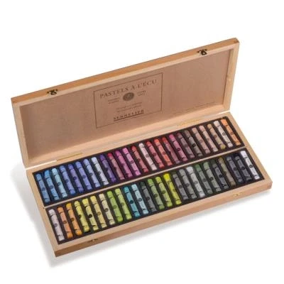 Image de Pastels à l&#039;écu coffret en bois assortiment 50 pièces