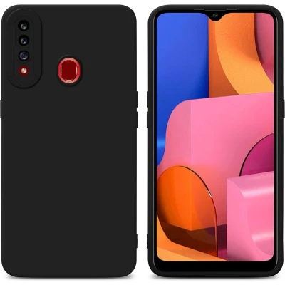 Afbeelding van Cadorabo Hoesje geschikt voor Samsung Galaxy A20s in Fluid ZWART Beschermhoes gemaakt van flexibel TPU silicone Cover Case