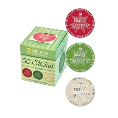 Afbeelding van AVERY Zweckform Art. 56828 kerststickers van zilverkleurig wafelpapier, 38 mm, 50 stuks
