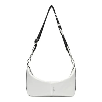 Afbeelding van LIEBESKIND BERLIN Leren Schoudertas Paris 4 Paper Touch Crinkle Hobo Arctic Crème