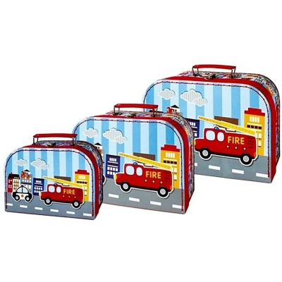 Afbeelding van Simply For Kids 3 Delige Kofferset Brandweerauto&#039;S