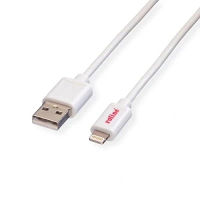 Afbeelding van ROLINE Lightning naar USB 2.0 kabel voor iPhone, iPod, iPad, wit, 1 m