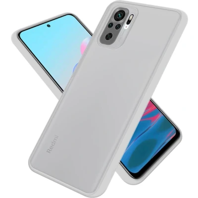 Afbeelding van Cadorabo Hoesje geschikt voor Xiaomi RedMi NOTE 10 4G / 10S in Mat Transparant Hybride beschermhoes met TPU siliconen Case Cover binnenkant en matte plastic achterkant