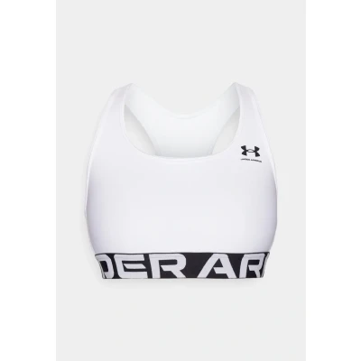Afbeelding van Under Armour Branded Sportbh met medium support, Dames, Maat: Large, White/black