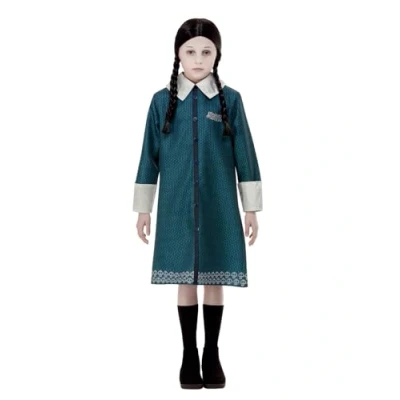 Afbeelding van SMIFFY&#039;S Wednesday Addams Family kostuum voor meisjes 128/140 (7 9 jaar)